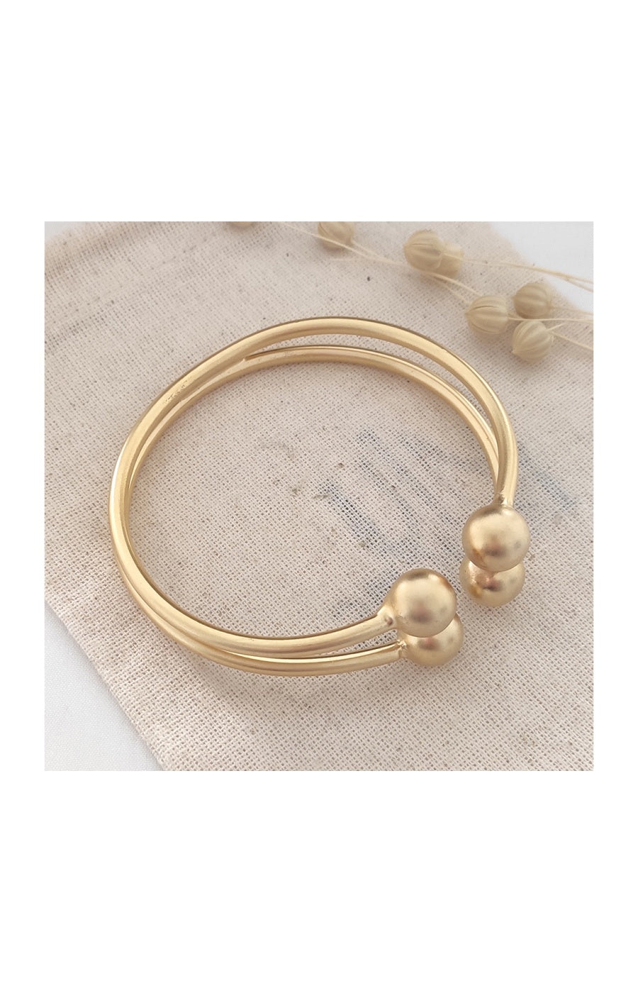 Bracelet boules - Laiton plaqué or