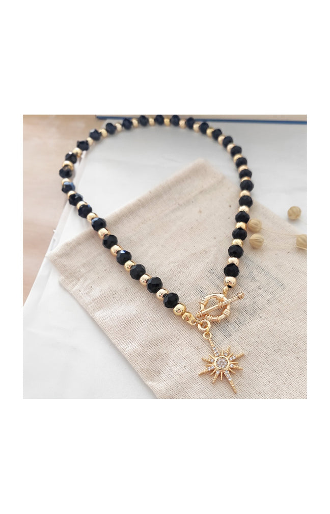 Collier étoile - Laiton plaqué or, cristaux & zircons