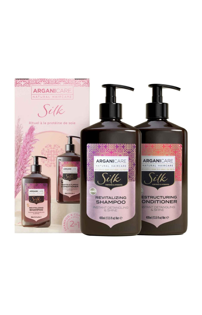 Coffret shampoing & après-shampoing lissant & brillance - Protéine de soie -  Cheveux secs & abîmés - 2 x 400 ml
