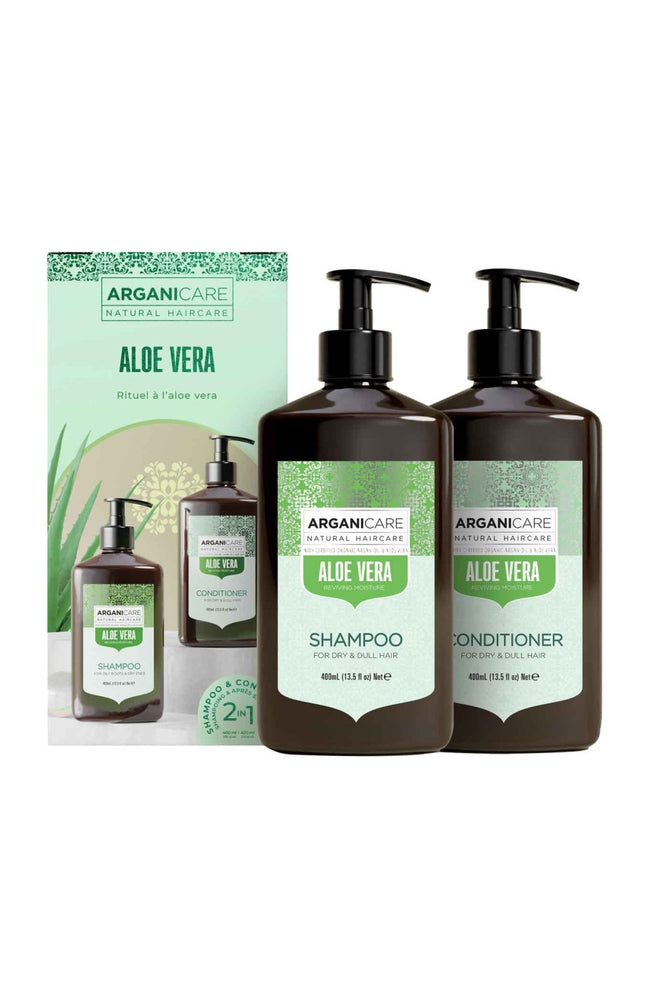 Coffret shampoing & après-shampoing revitalisant - Aloe vera - Cheveux secs & ternes - 2 x 400 ml