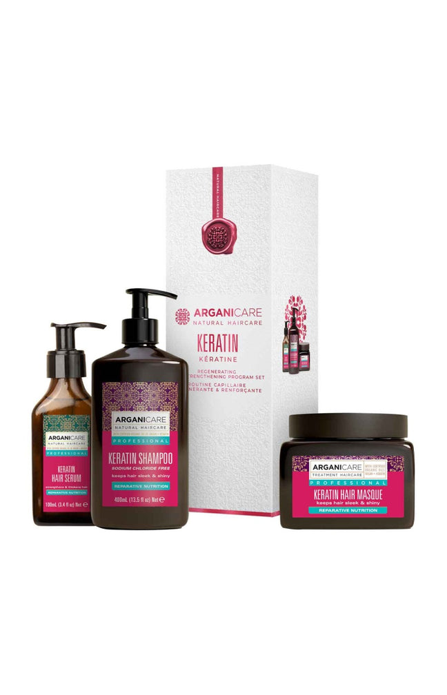 Coffret réparateur & fortifiant - Kératine - Tous types de cheveux - 3 produits