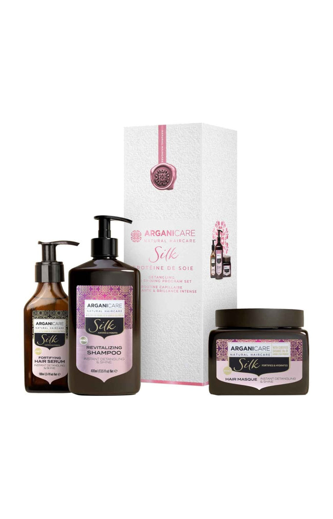 Coffret lissant & brillance - Protéine de soie - Cheveux secs & abîmés - 3 produits