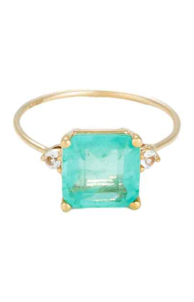 Bague Espoir - Or jaune 375/1000 & quartz & topaze bleue