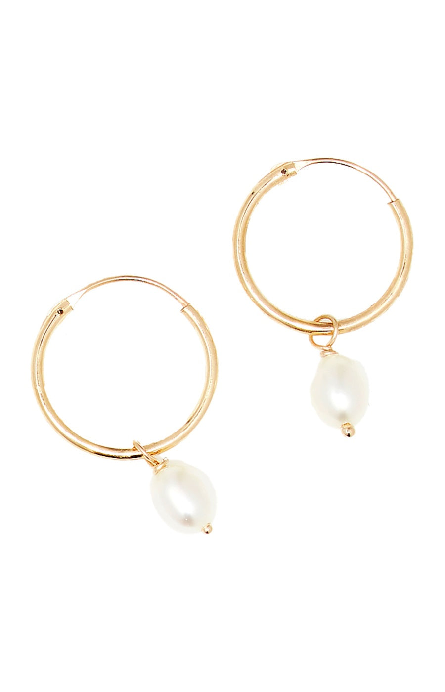 Créoles Gama perle - Or jaune 375/1000 & perles d'eau douce