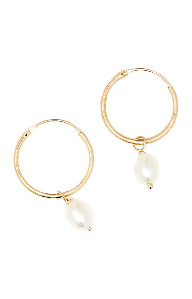 Créoles Gama perle - Or jaune 375/1000 & perles d'eau douce