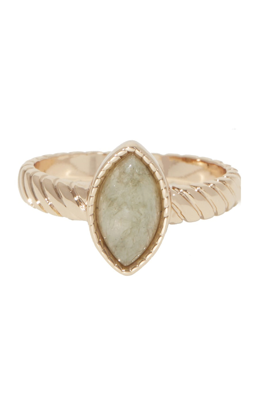 Bague Paola - Laiton doré & labradorite