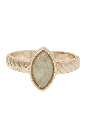 Bague Paola - Laiton doré & labradorite