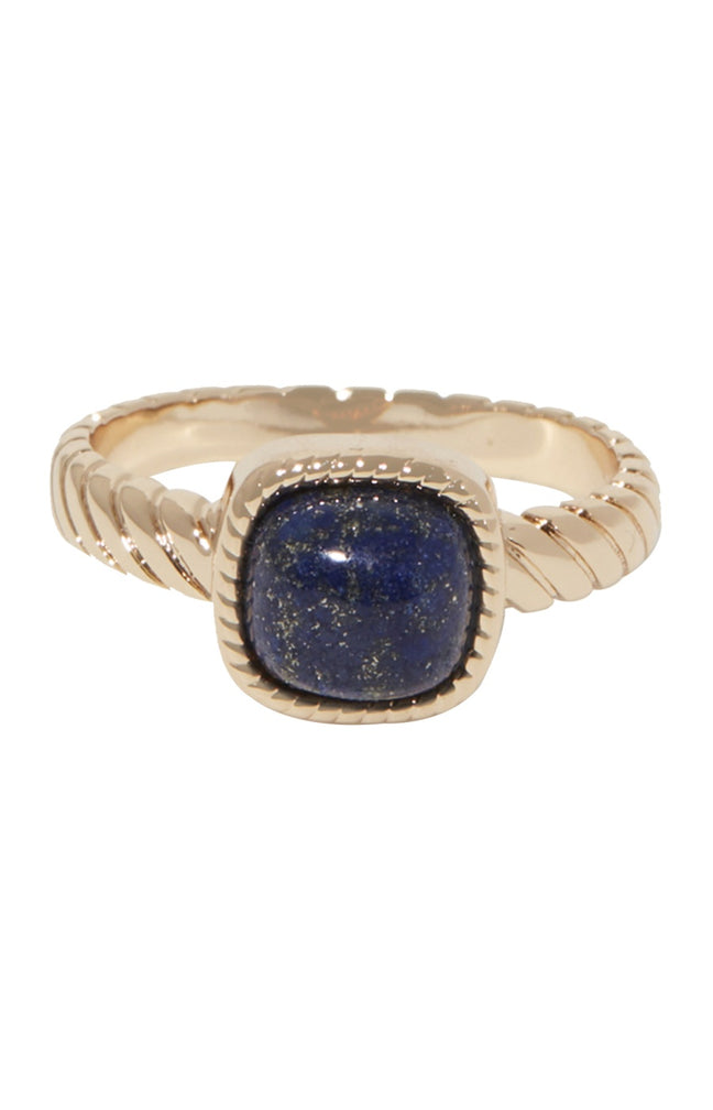 Bague Pamela - Laiton doré & lapis lazuli
