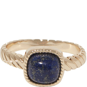 Bague Pamela - Laiton doré & lapis lazuli