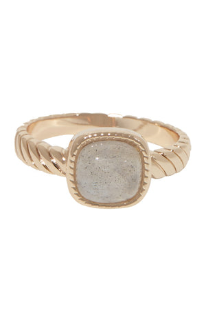 Bague Pamela - Laiton doré & labradorite