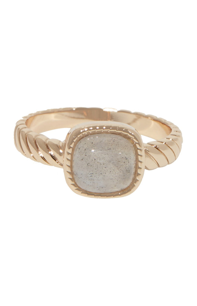 Bague Pamela - Laiton doré & labradorite