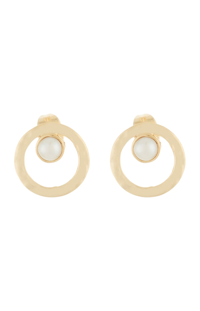 Boucles d'oreilles Josy - Laiton doré & perles