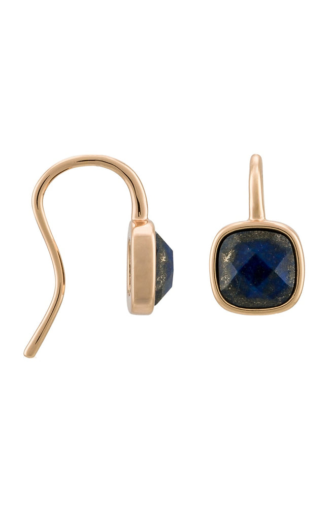 Boucles d'oreilles Ella - Laiton doré & lapis lazuli
