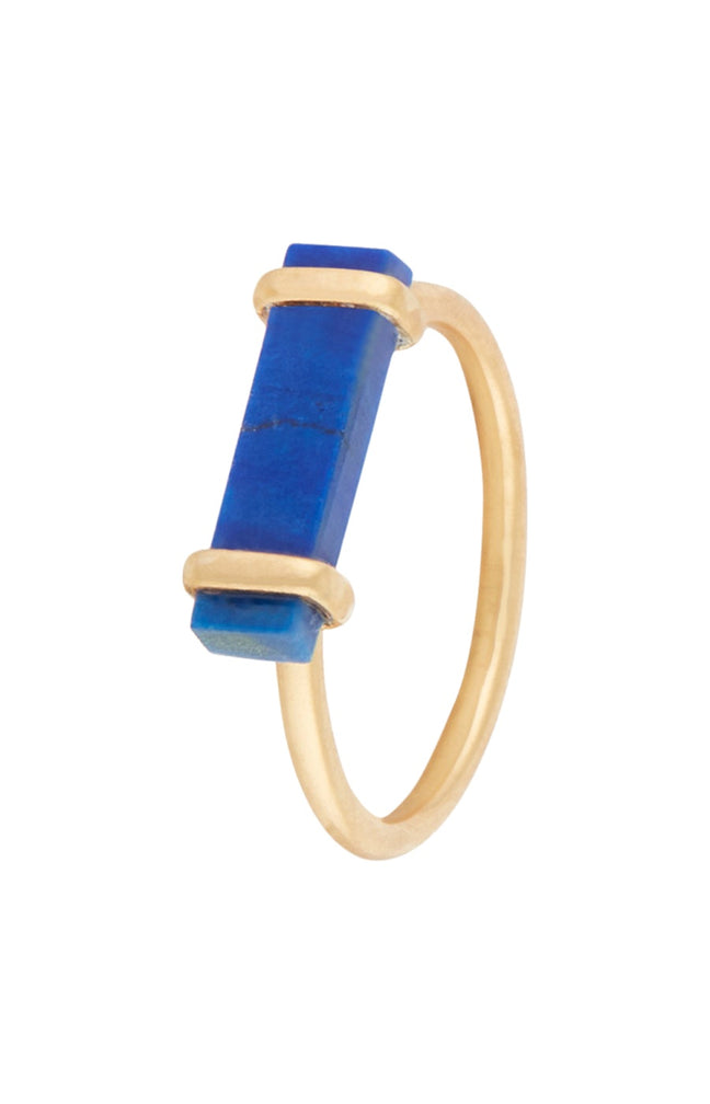 Bague Eléonore - Laiton doré & lapis lazuli