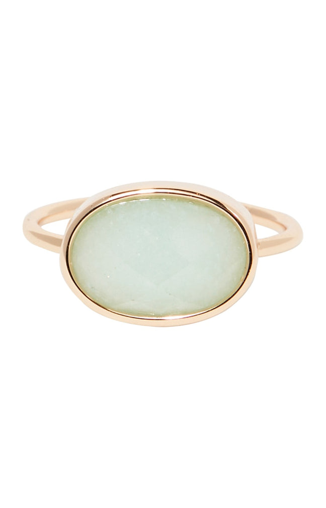 Bague Allye - Laiton doré & amazonite