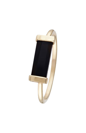 Bague Eléonore - Laiton doré & onyx