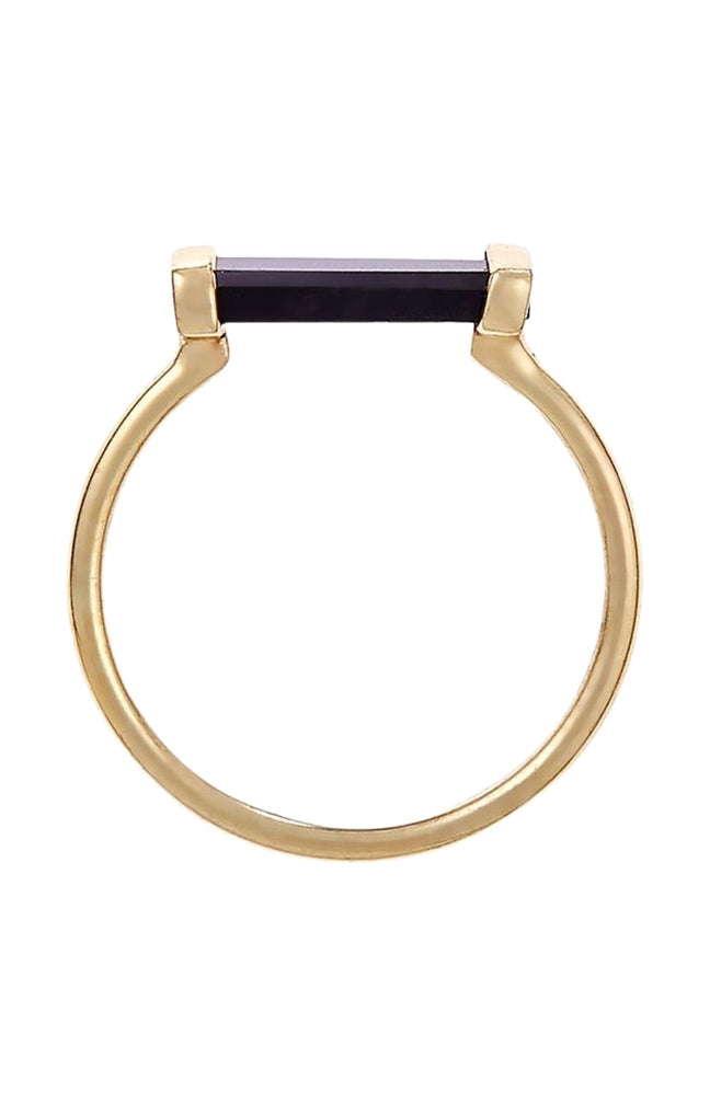 Bague Eléonore - Laiton doré & onyx