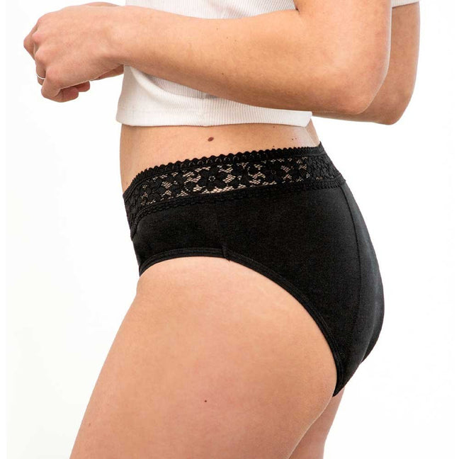 Lot de 3 culottes menstruelles ultra absorbantes - Flux abondant - Noir