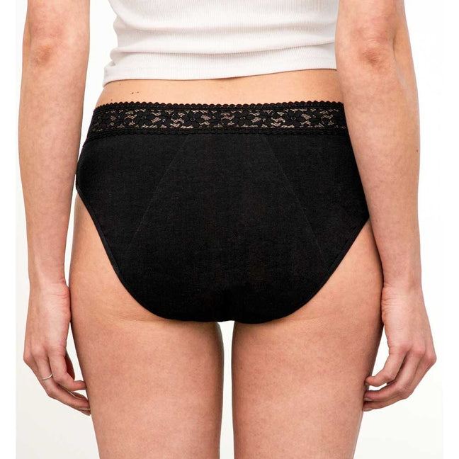 Lot de 3 culottes menstruelles ultra absorbantes - Flux abondant - Noir