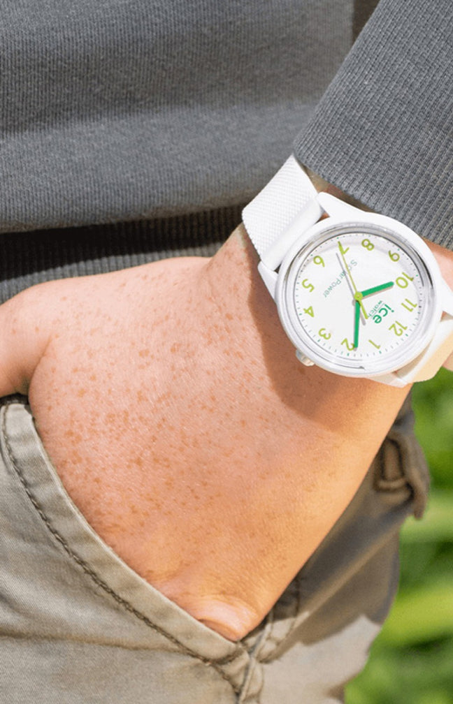 Montre solaire en silicone - ICE Solar Power - Nature Numbers - Small - Blanc