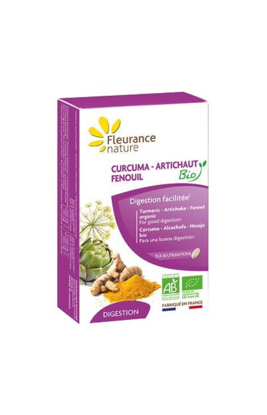 Curcuma, artichaut & fenouil bio - Digestion facilitée - 15 à 30 jours