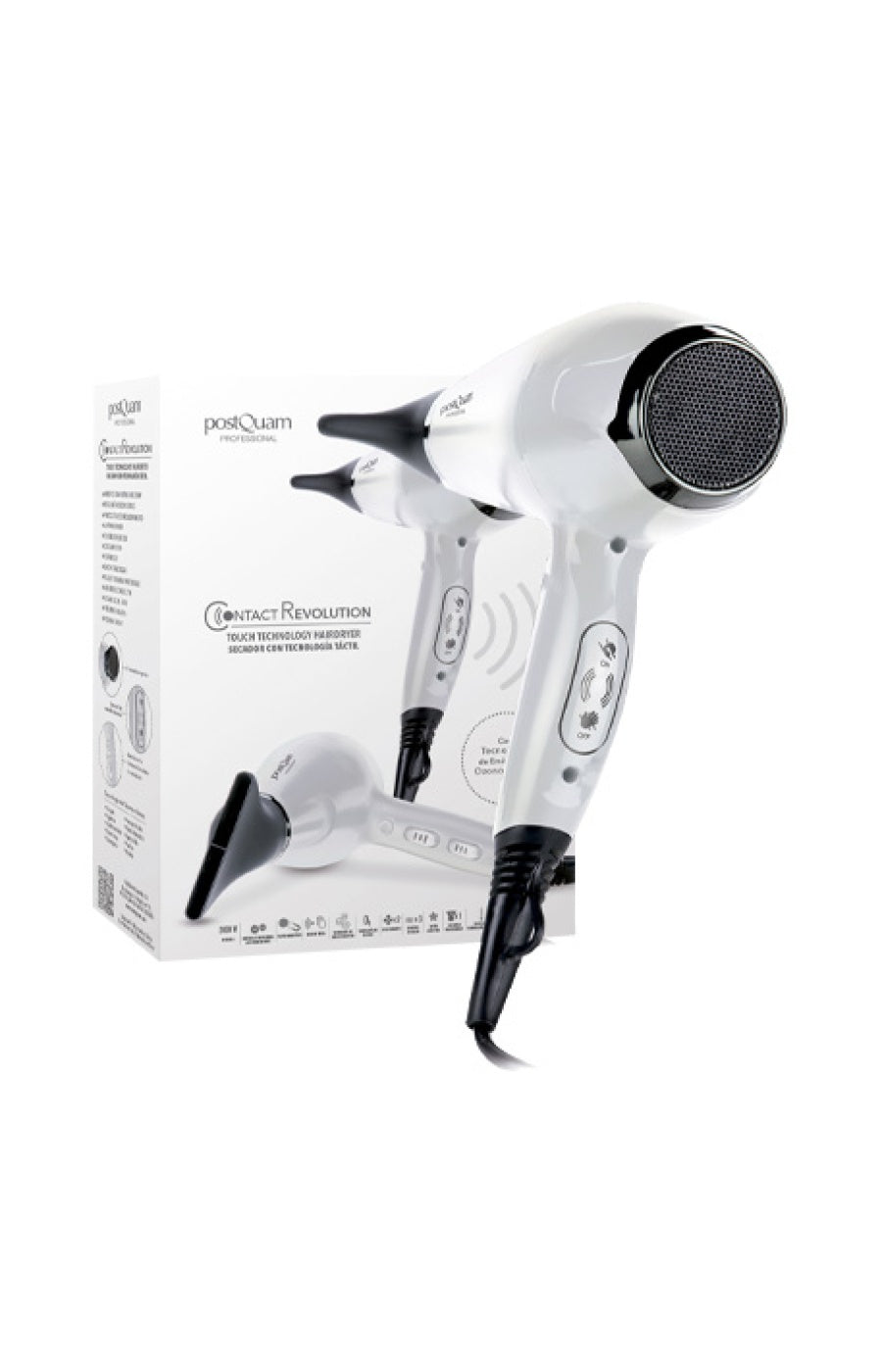 Sèche-cheveux - Contact Revolution Touch Technology - Blanc - 2000 W