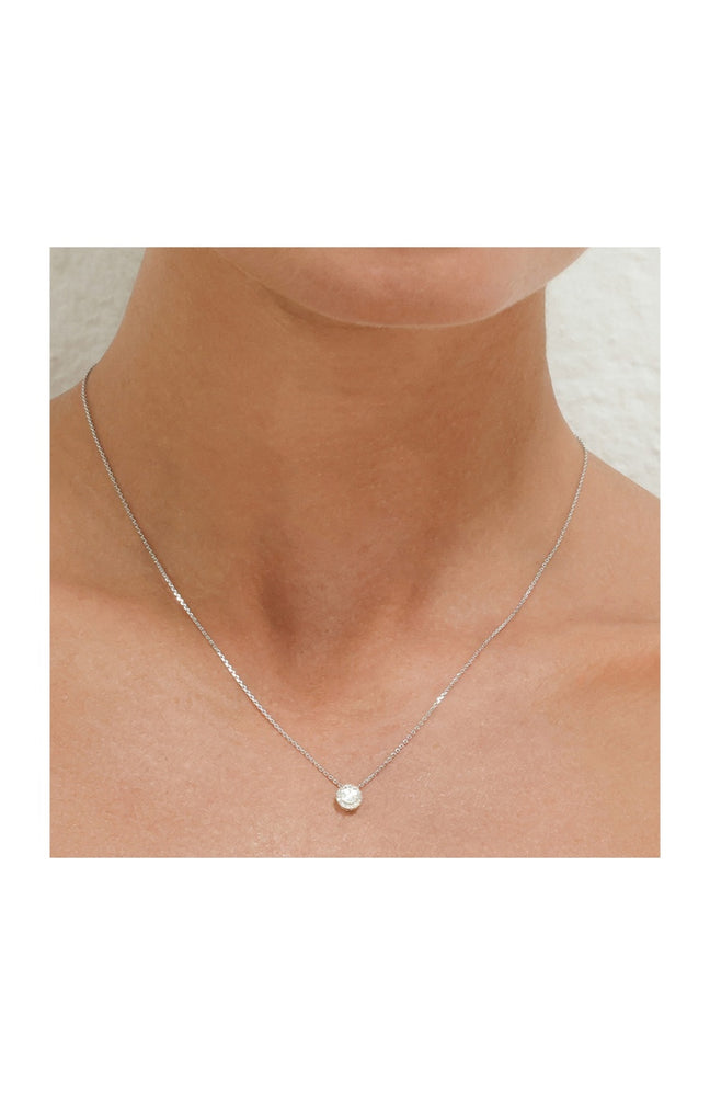 Pendentif Mon brillant - Or blanc 375/1000 & diamants