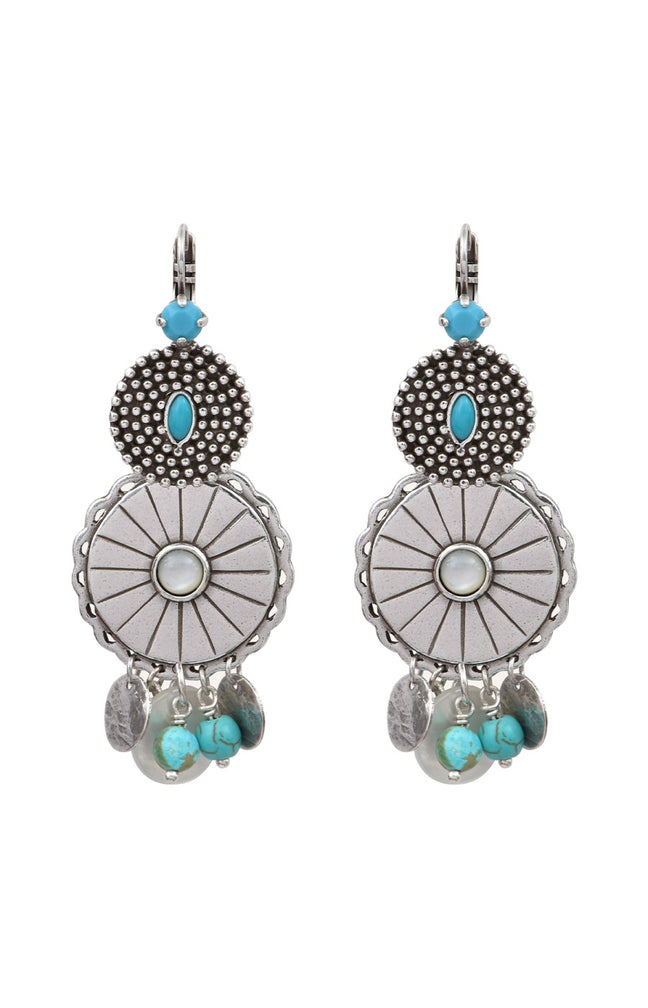 Boucles d'oreilles dormeuses Positano - Laiton argenté