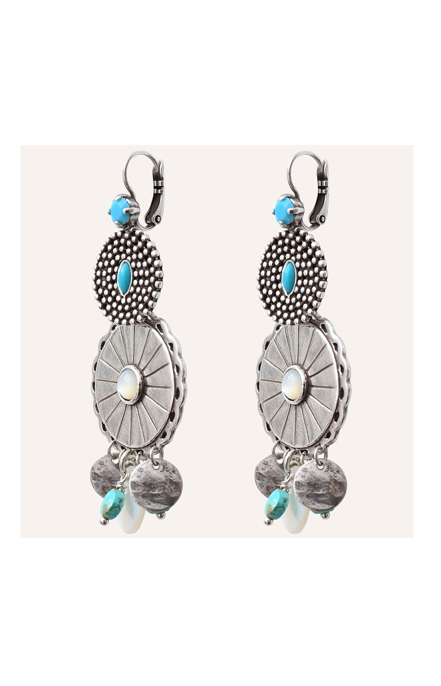 Boucles d'oreilles dormeuses Positano - Laiton argenté