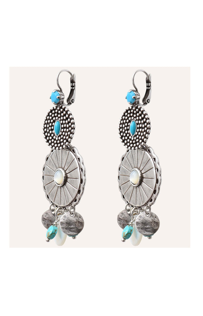 Boucles d'oreilles dormeuses Positano - Laiton argenté