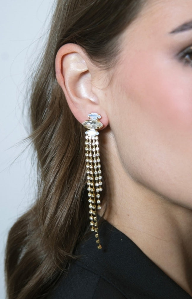 Boucles d'oreilles Sparkling - Alliage doré & cristaux Swarovski
