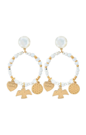 Boucles d'oreilles à clips Lucky Charms - Métal doré & corne