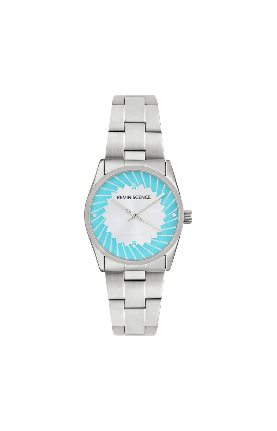 Montre à quartz - Acier inoxydable - Argenté & turquoise