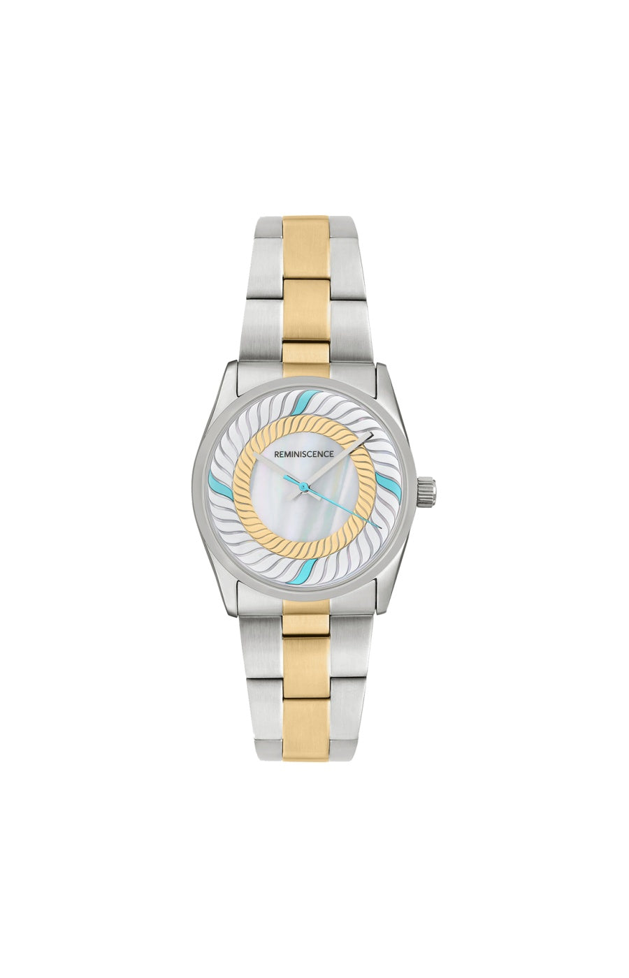 Montre à quartz - Acier inoxydable - Argenté, doré & turquoise