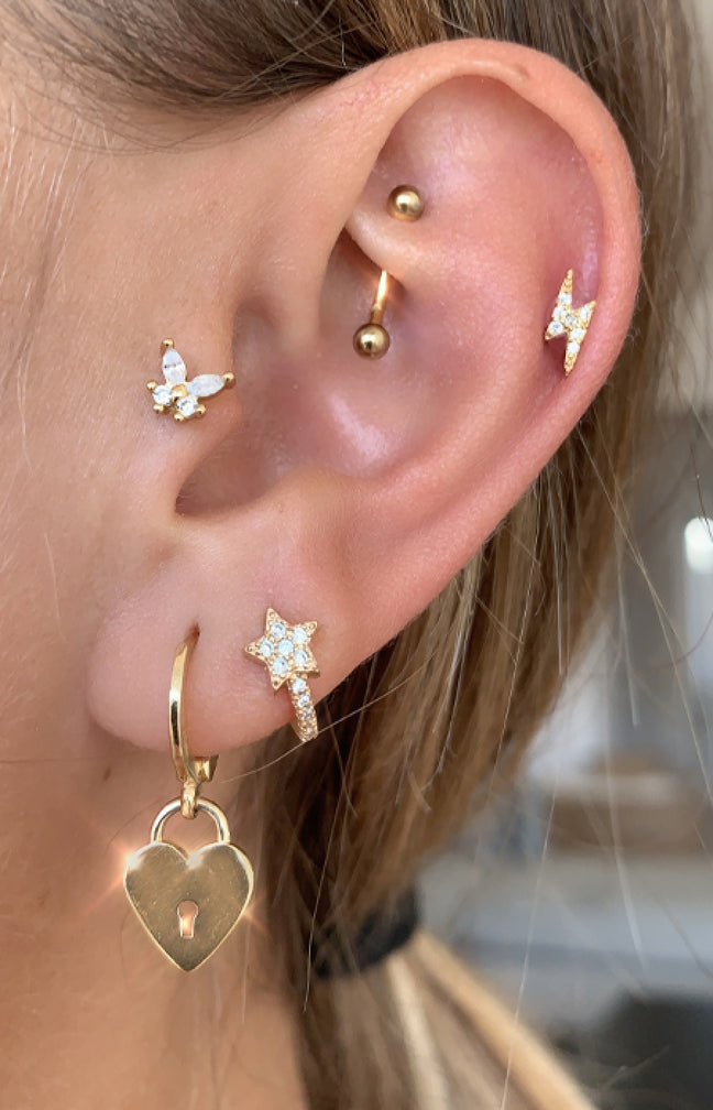 Boucle d'oreille - Mimi - Laiton plaqué argent 10 microns