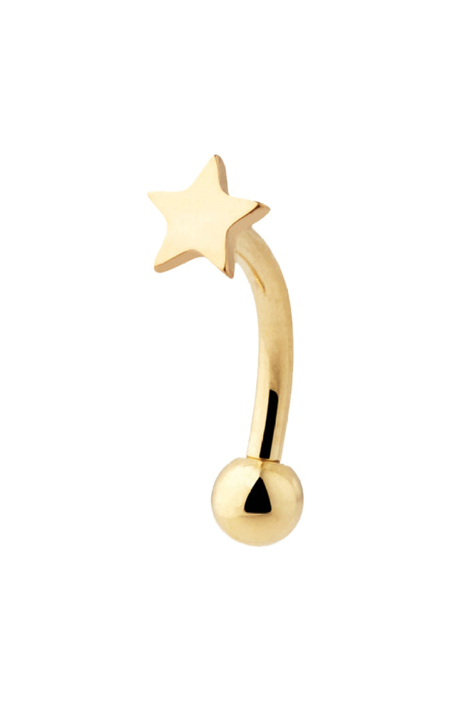 Piercing d'oreille - Nuit - Acier chirurgical inoxydable doré 18 ct