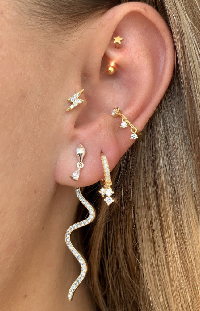 Boucle d'oreille - Petite - Laiton plaqué argent 10 microns