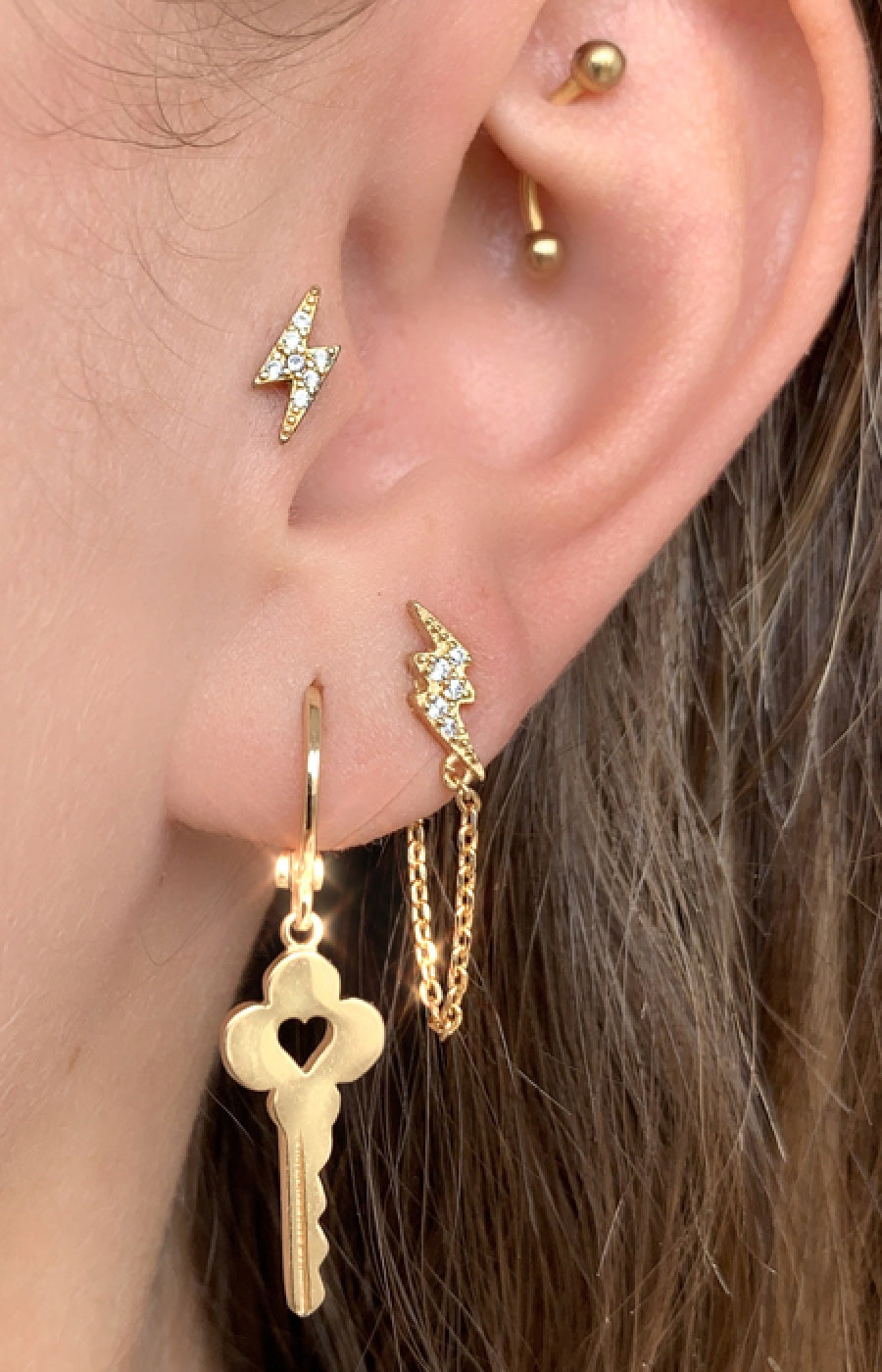 Boucle d'oreille - Stormy Earing - Laiton doré or 1 micron