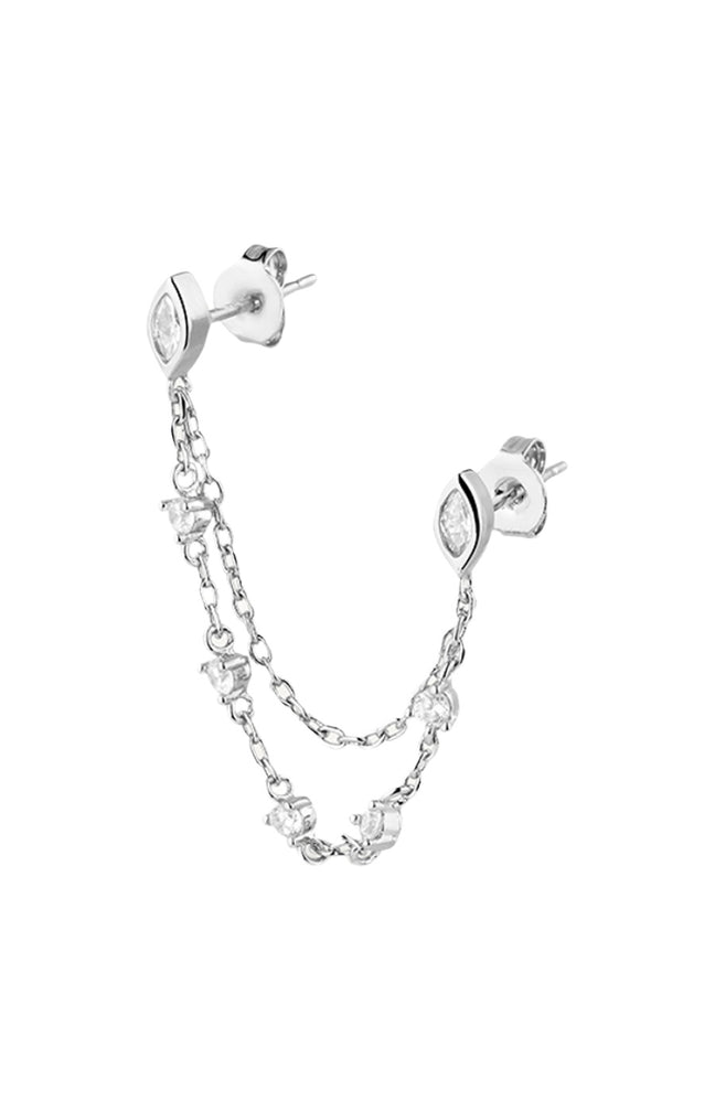 Boucle d'oreille - Teardrops - Laiton plaqué argent 10 microns