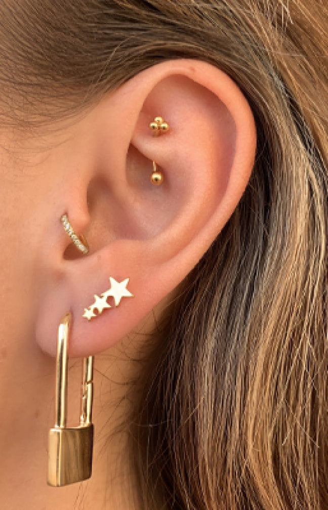 Boucle d'oreille - Twinkle - Laiton plaqué argent 10 microns
