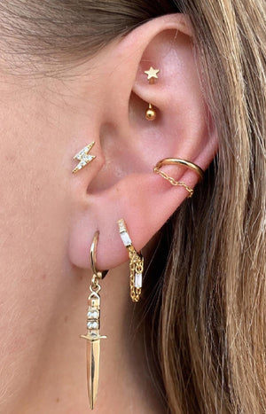 Boucle d'oreille - Vendetta - Laiton doré or 1 micron