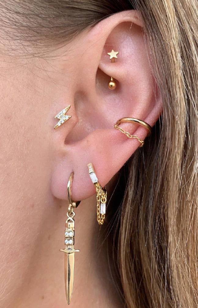 Boucle d'oreille - Vendetta - Laiton doré or 1 micron