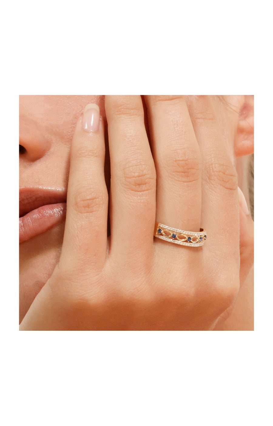 Bague Sapphire Crown - Or jaune 375/1000, diamants & saphir