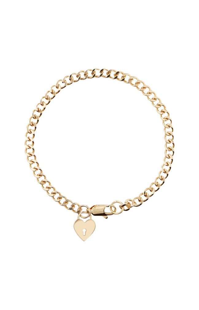 Bracelet cœur - Laiton doré or 1 micron