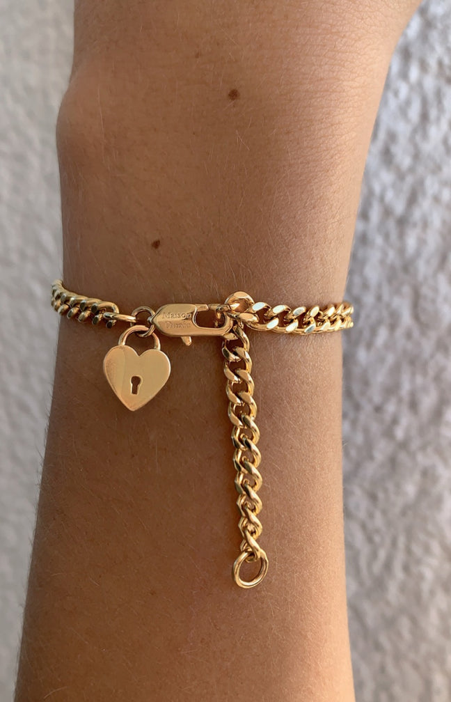 Bracelet cœur - Laiton doré or 1 micron