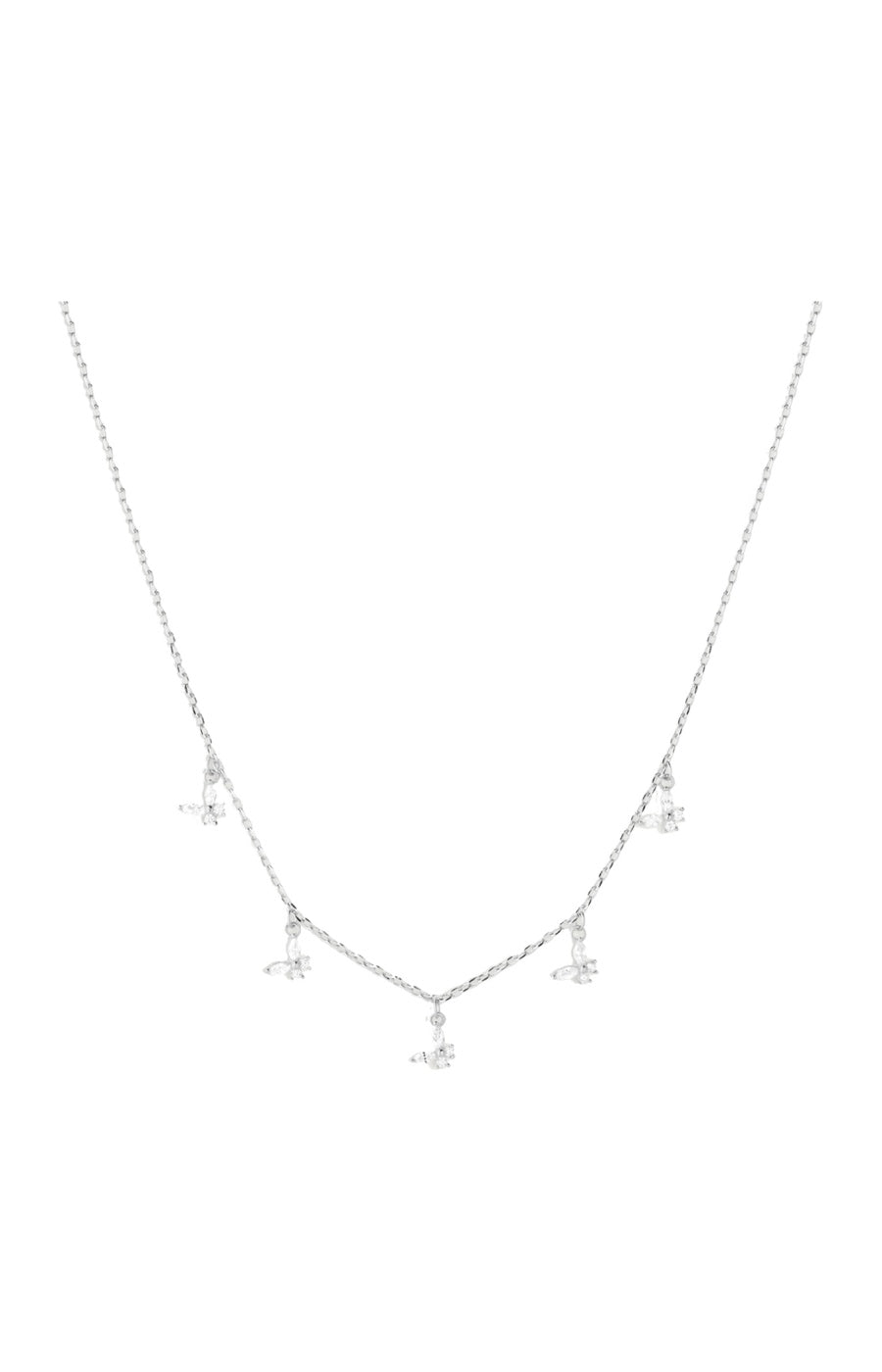 Collier - Fly - Laiton plaqué argent 10 microns