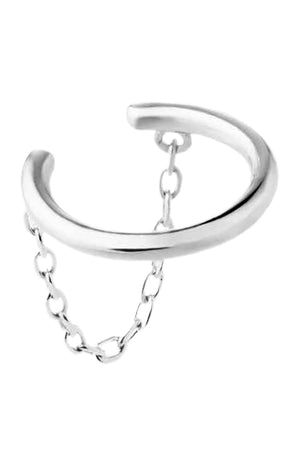 Earcuff - Chain - Laiton plaqué argent 10 microns