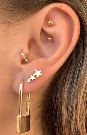 Piercing - Cloudy - Acier chirurgical inoxydable doré 18ct