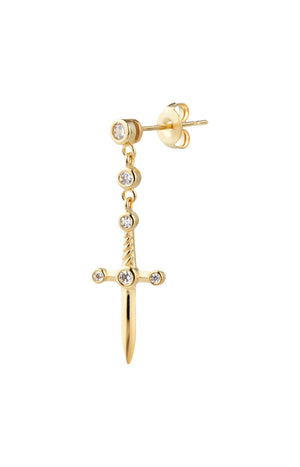 Boucle d'oreille - Enemy - Laiton doré or 1 micron
