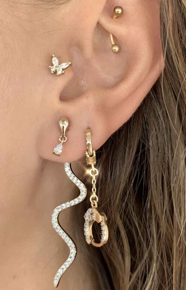 Boucle d'oreille - Baby menottes - Laiton doré or 1 micron